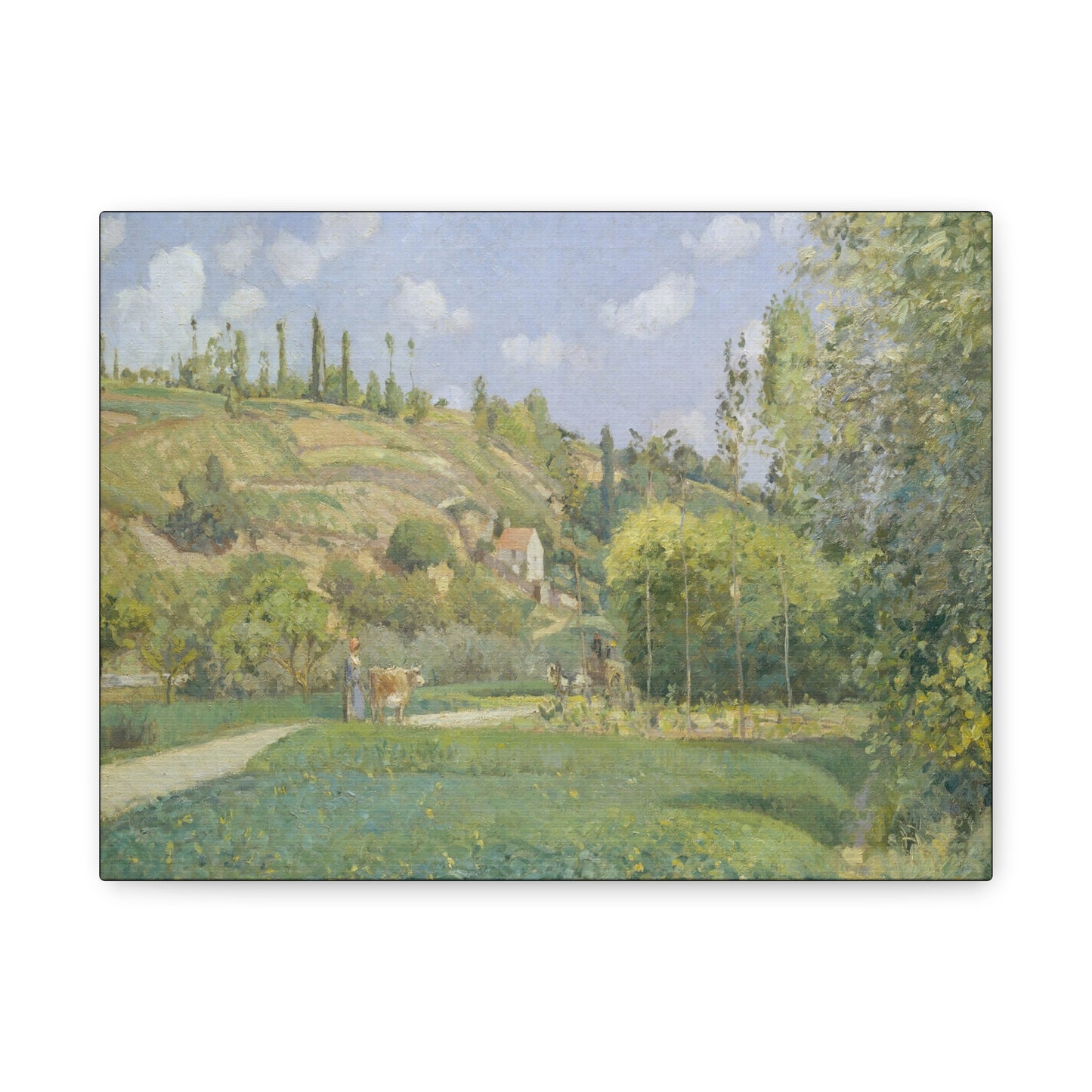 Pissarro, Camille - A Cowherd at Valhermeil, Auvers-sur-Oise (1874) - Canvas Block, unframed