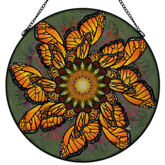 Monarch Butterfly Mandala - Stained Glass Suncatcher