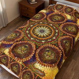 Lion Summer Mandala - Velveteen Plush Blanket