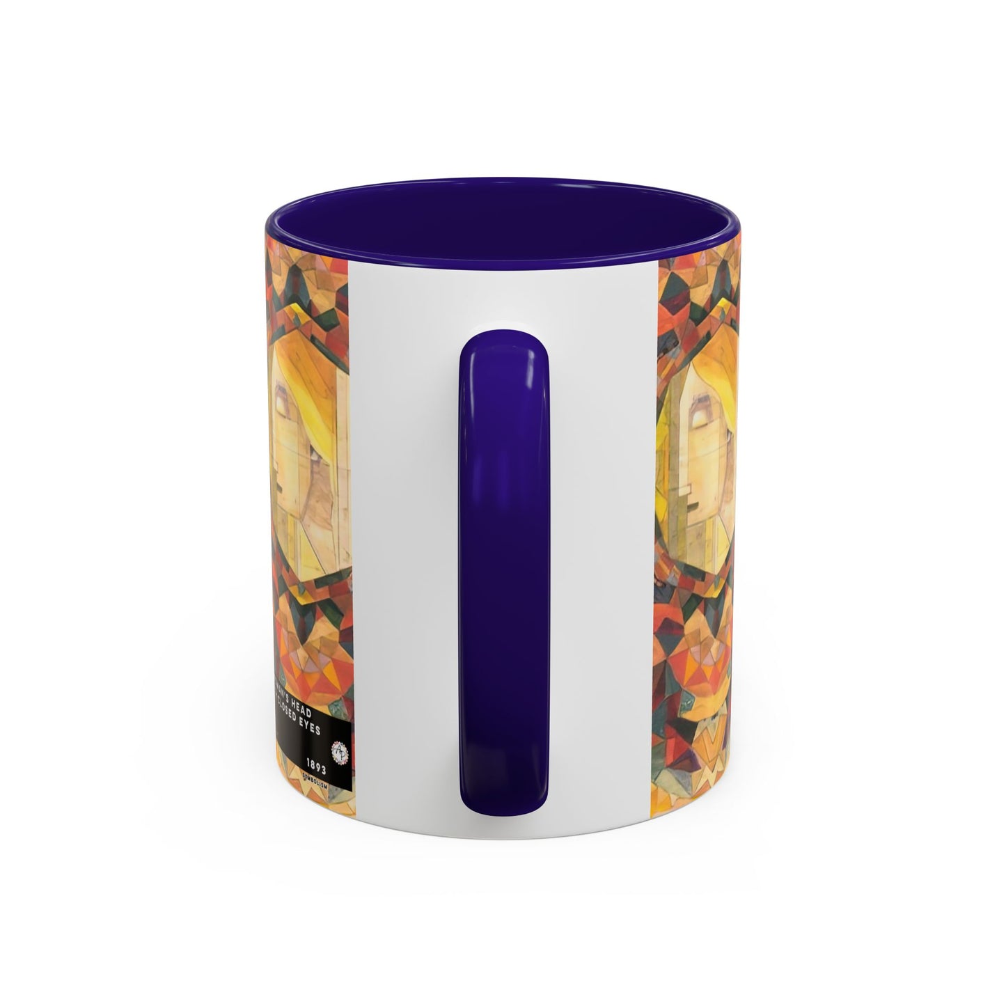 Filiger, Charles - Woman’s Head with Closed Eyes (1893) - Colorful Accent Mugs