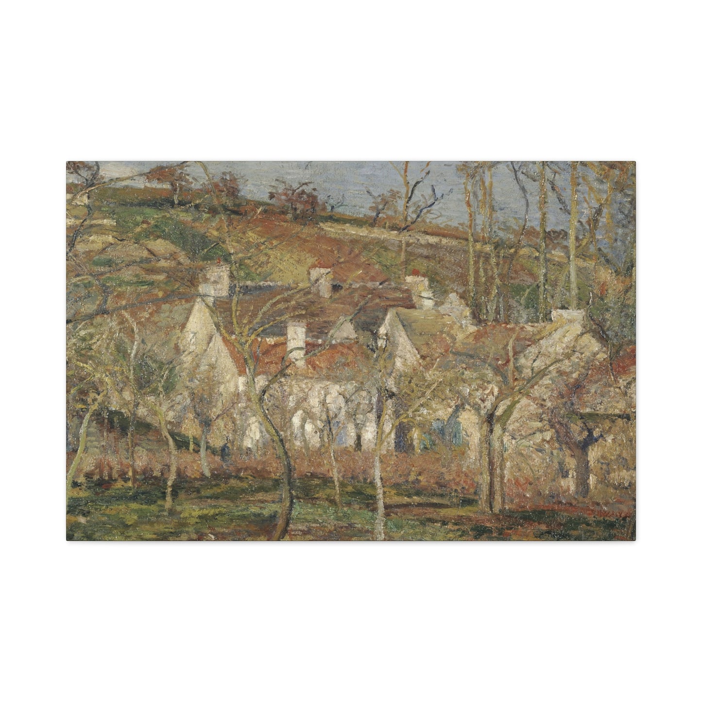 Pissarro, Camille - Red Roofs, Corner of a Village in Winter (1877) - Canvas Block, unframed