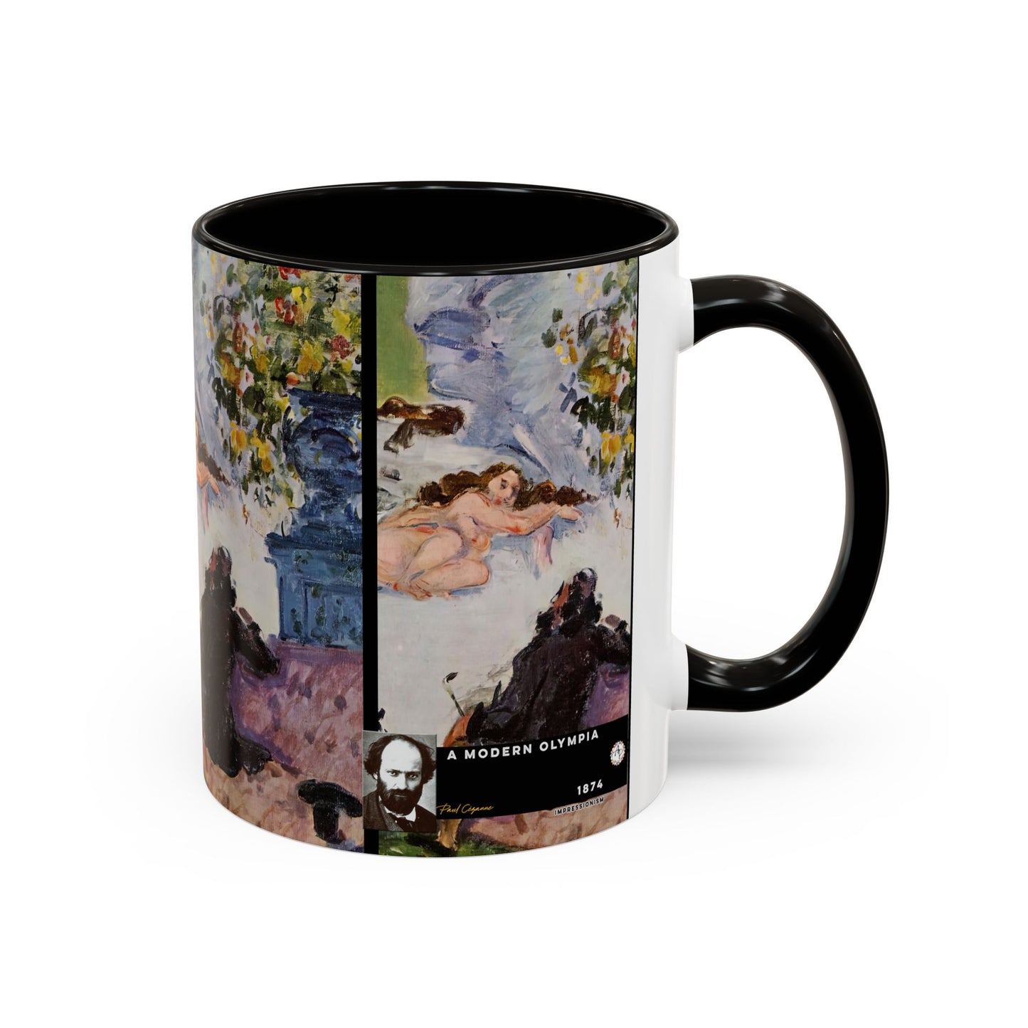 Cézanne, Paul - A Modern Olympia (1874) - Colorful Accent Mugs