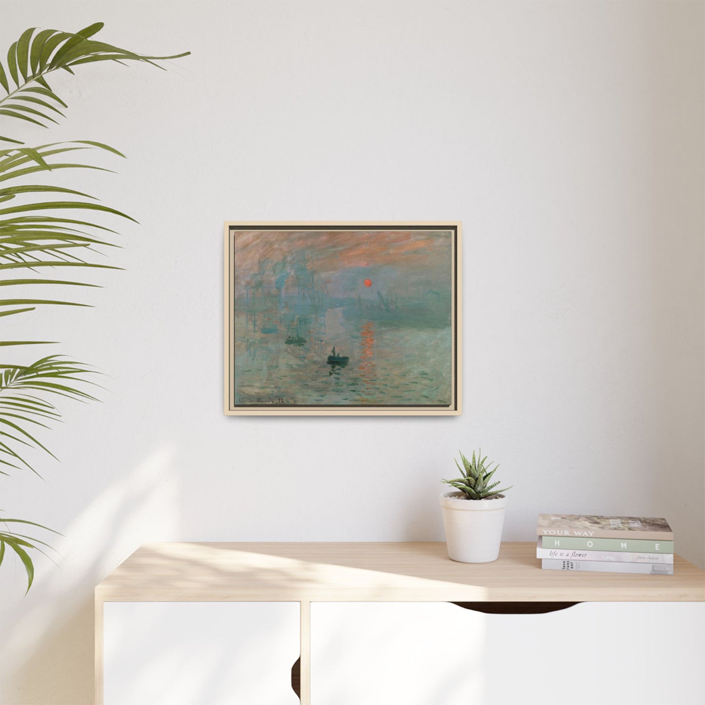Monet, Claude - Impression, Sunrise (1872) - Matte Canvas, Framed