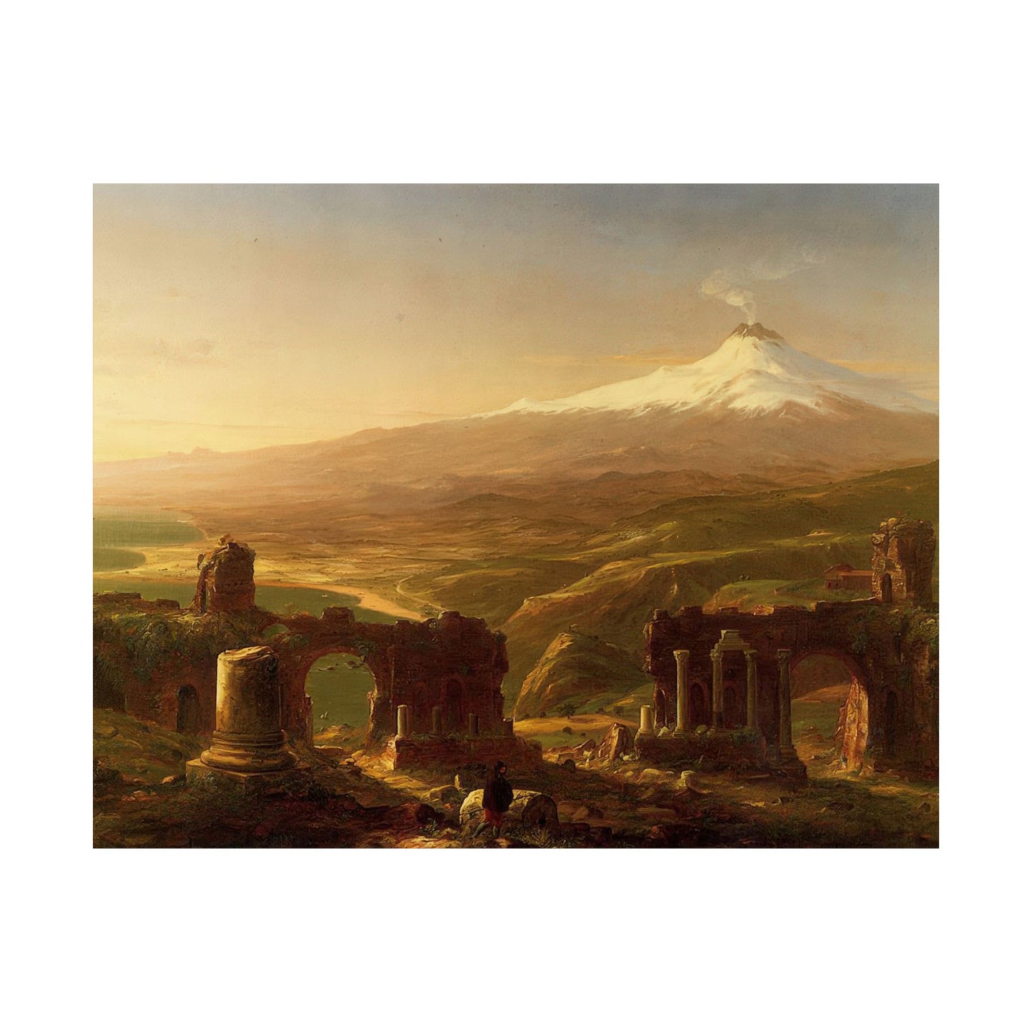 Cole. Thomas - Mount Etna from Taormina (1843) - Satin Posters