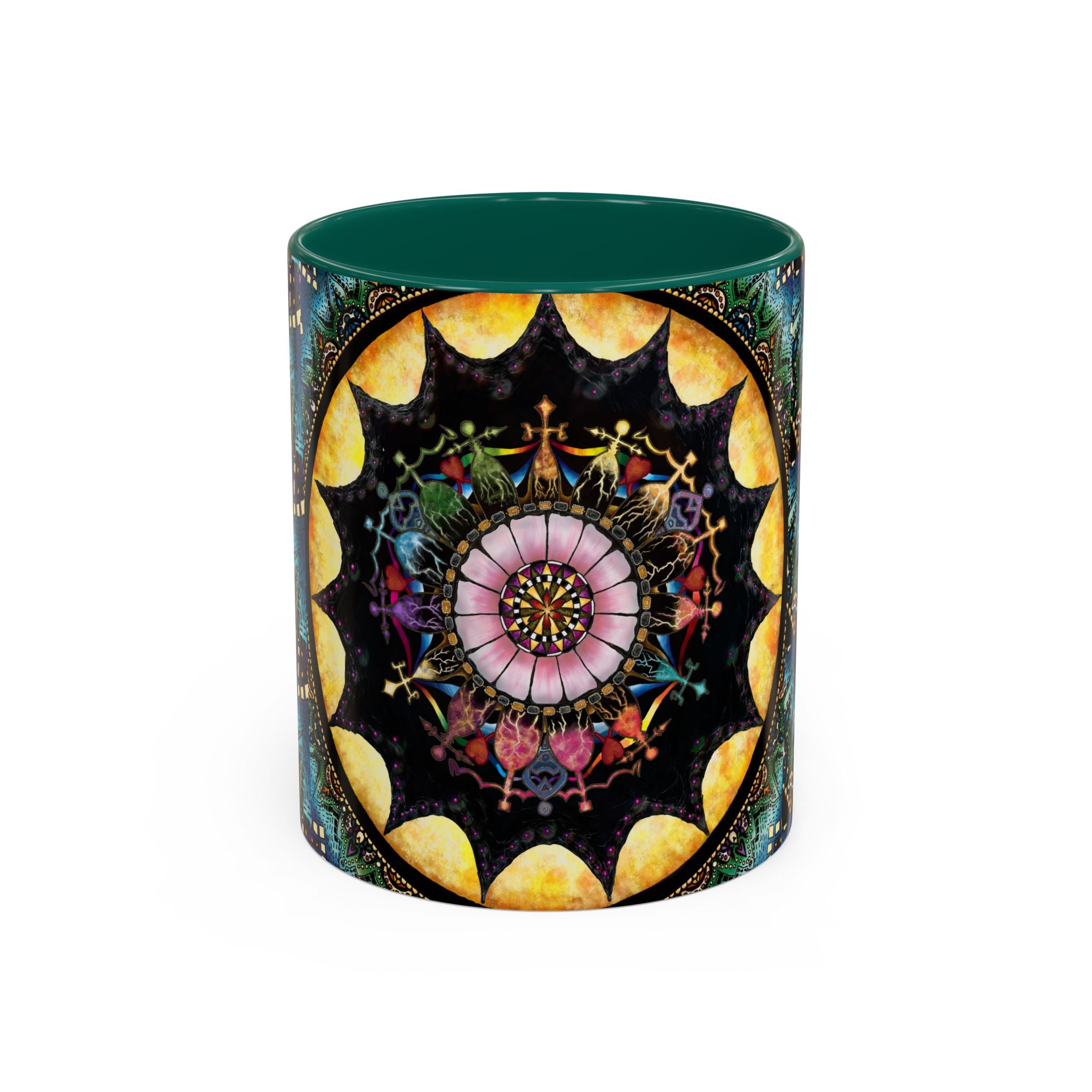 Obsidian Grandmothers Mandala - Colorful Accent Mugs