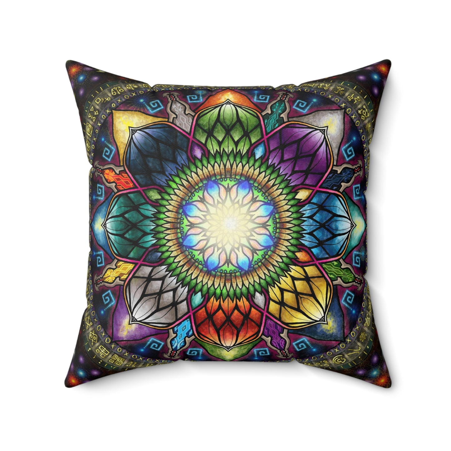 Pacio, Adam - Mystic Jewel Mandala - Suede Square Pillow