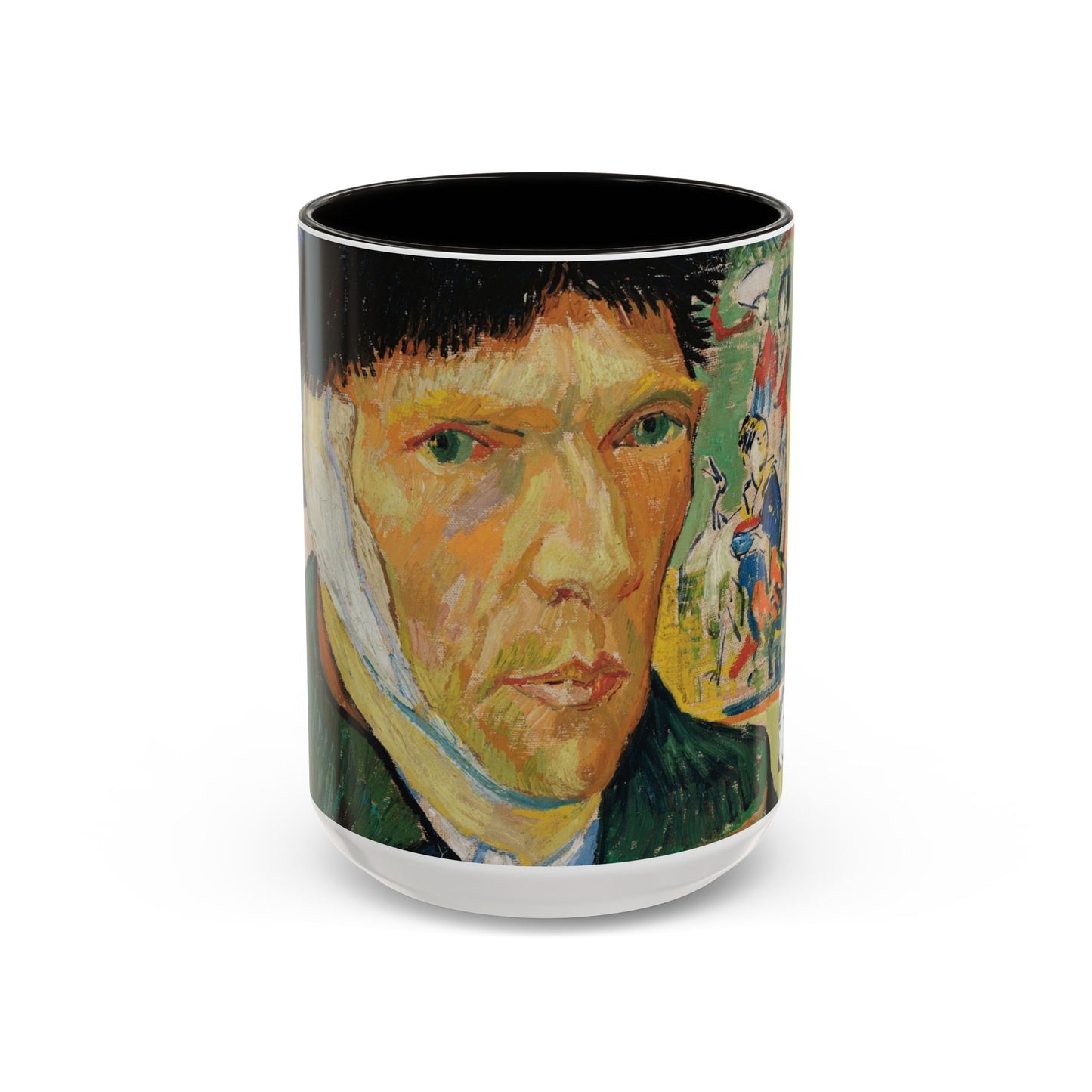 Van Gogh, Vincent - Self Portrait with Bandaged Ear (1889) - Colorful Accent Mugs