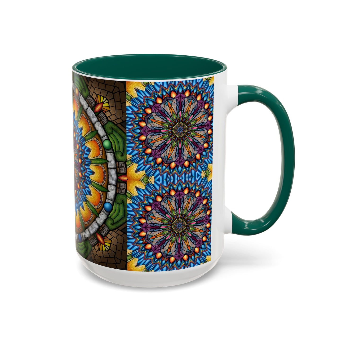 Pacio, Adam - Emerald Arrows Mandala - Colorful Accent Mugs
