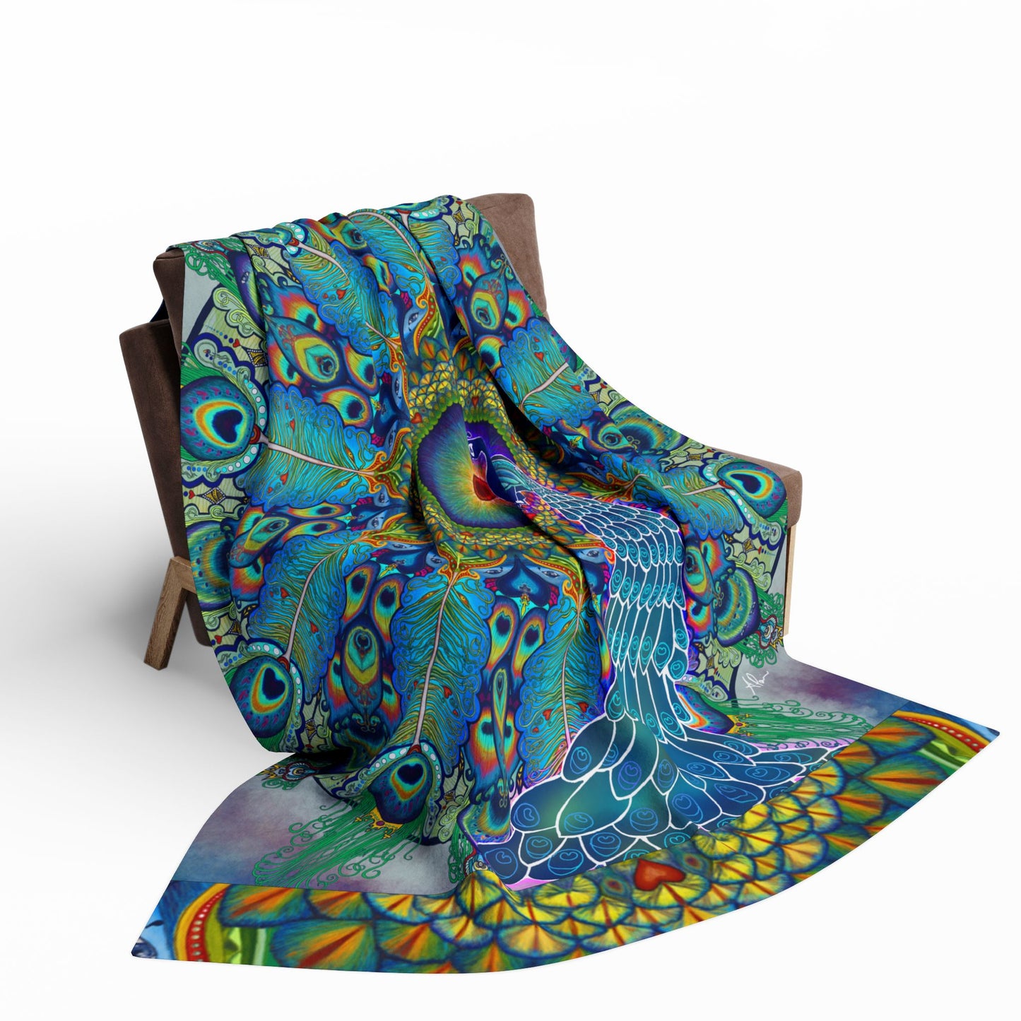 Melek Taus Mandala - Arctic Fleece Blanket