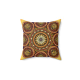 Lion Summer Mandala - Suede Square Pillow