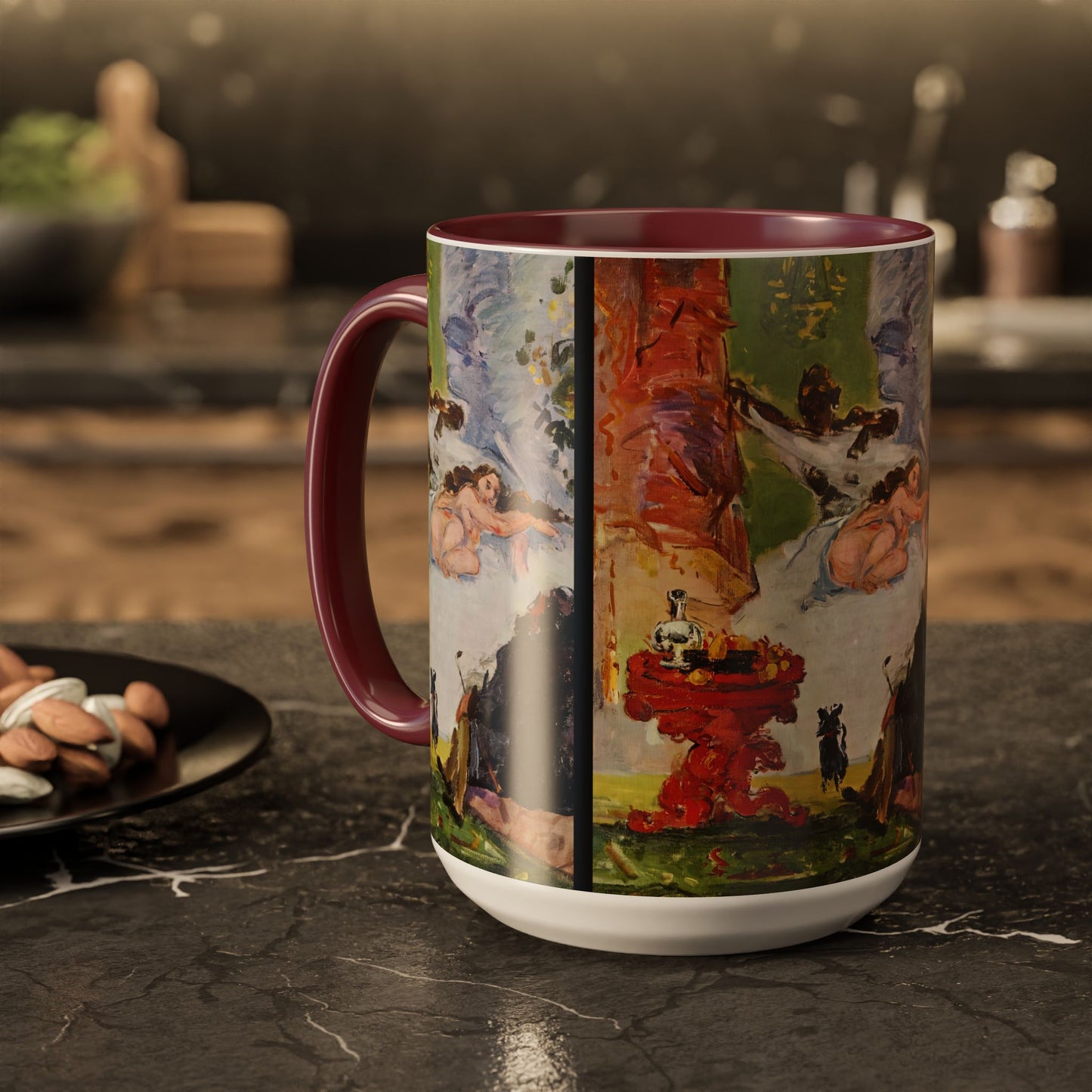 Cézanne, Paul - A Modern Olympia (1874) - Colorful Accent Mugs
