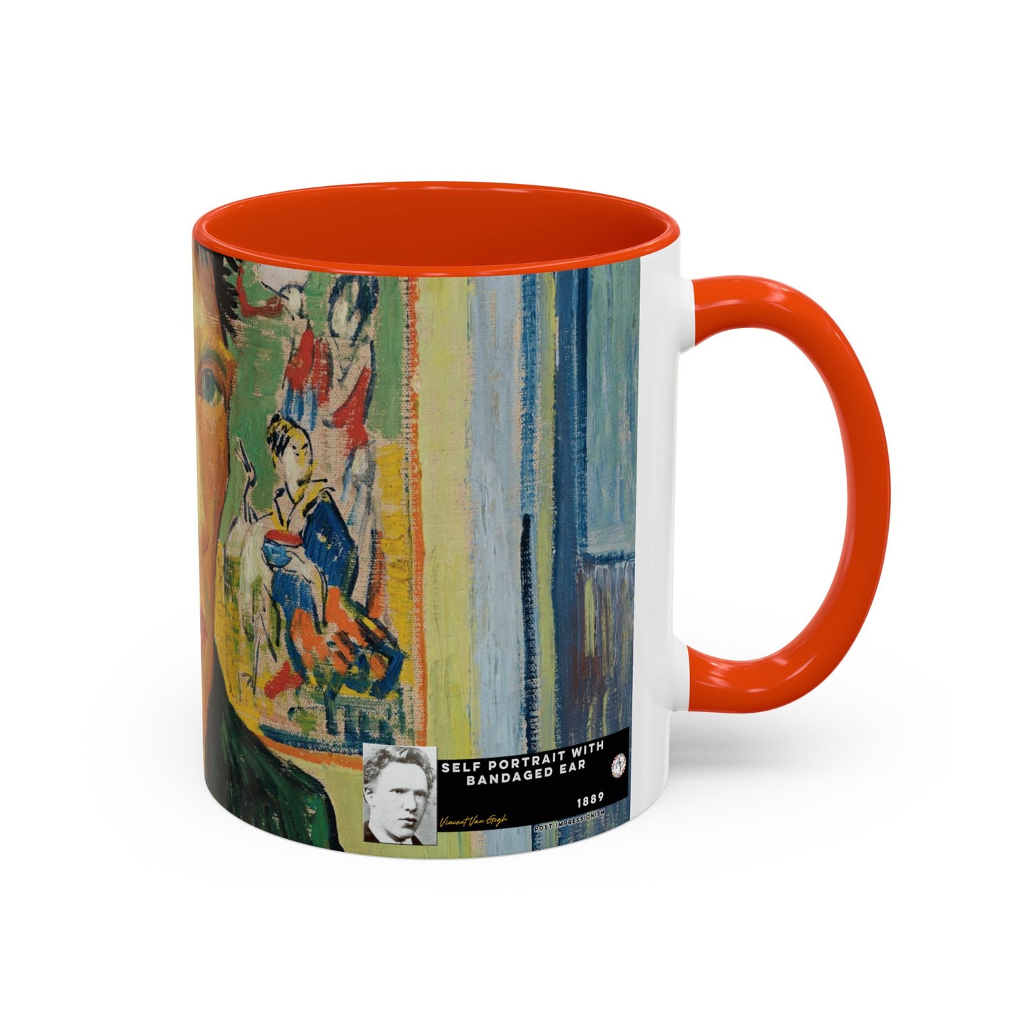 Van Gogh, Vincent - Self Portrait with Bandaged Ear (1889) - Colorful Accent Mugs