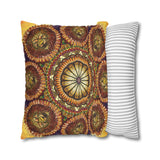 Lion Summer Mandala - Suede Square Pillowcase