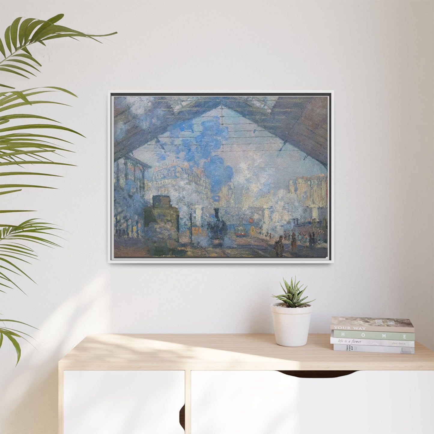 Monet, Claude - Le Gare Saint-Lazare (1877) - Matte Canvas, Framed