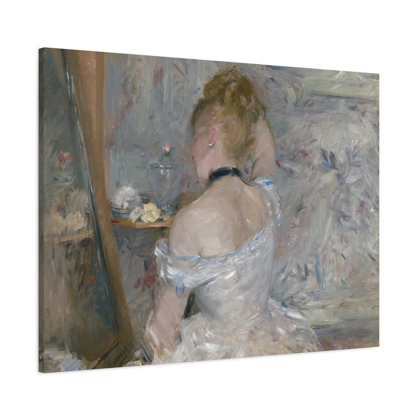 Morisot, Berthe - Woman at Her Toilette (1880) - Canvas Block, unframed