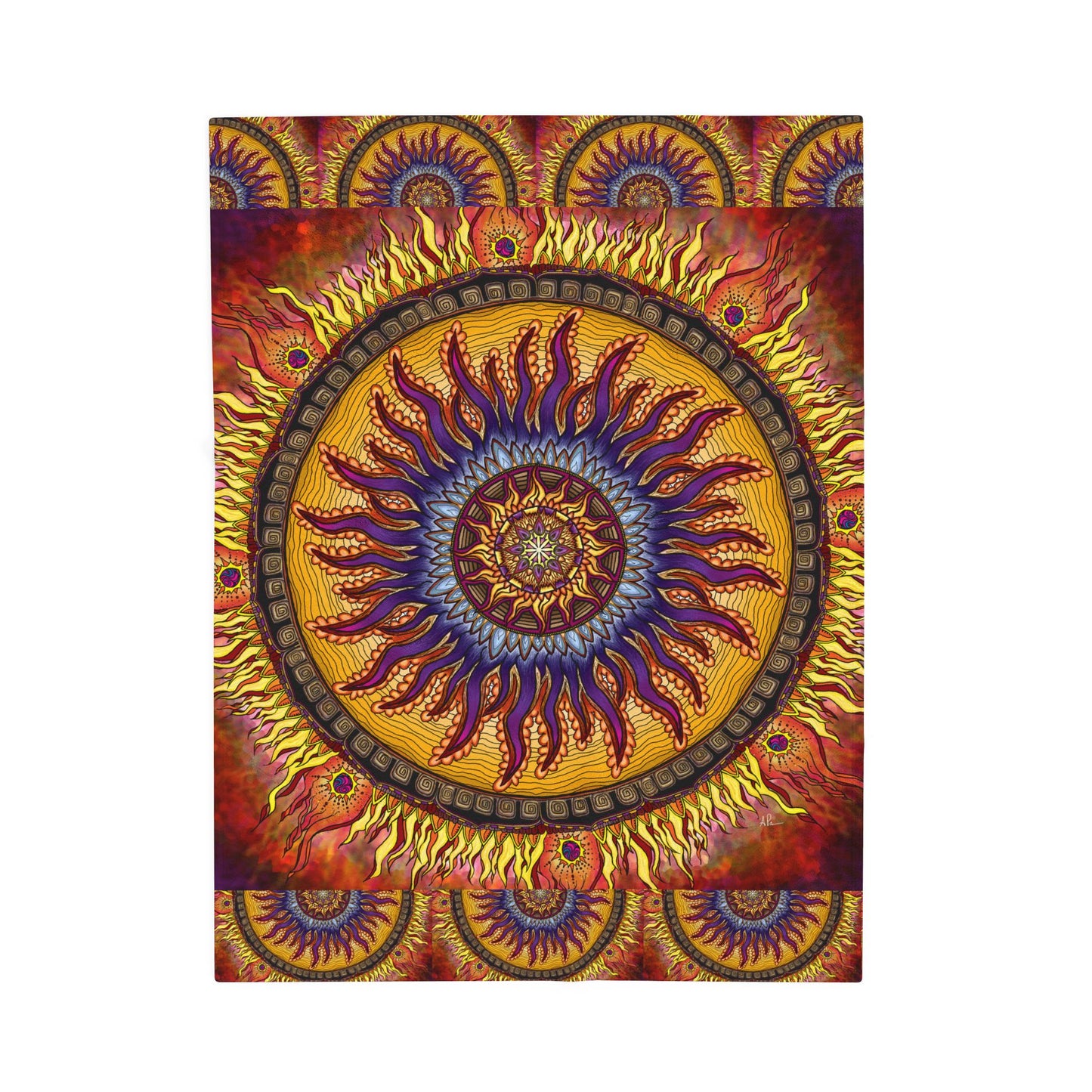 Pacio, Adam - Solar Disc Mandala - Velveteen Plush Blanket