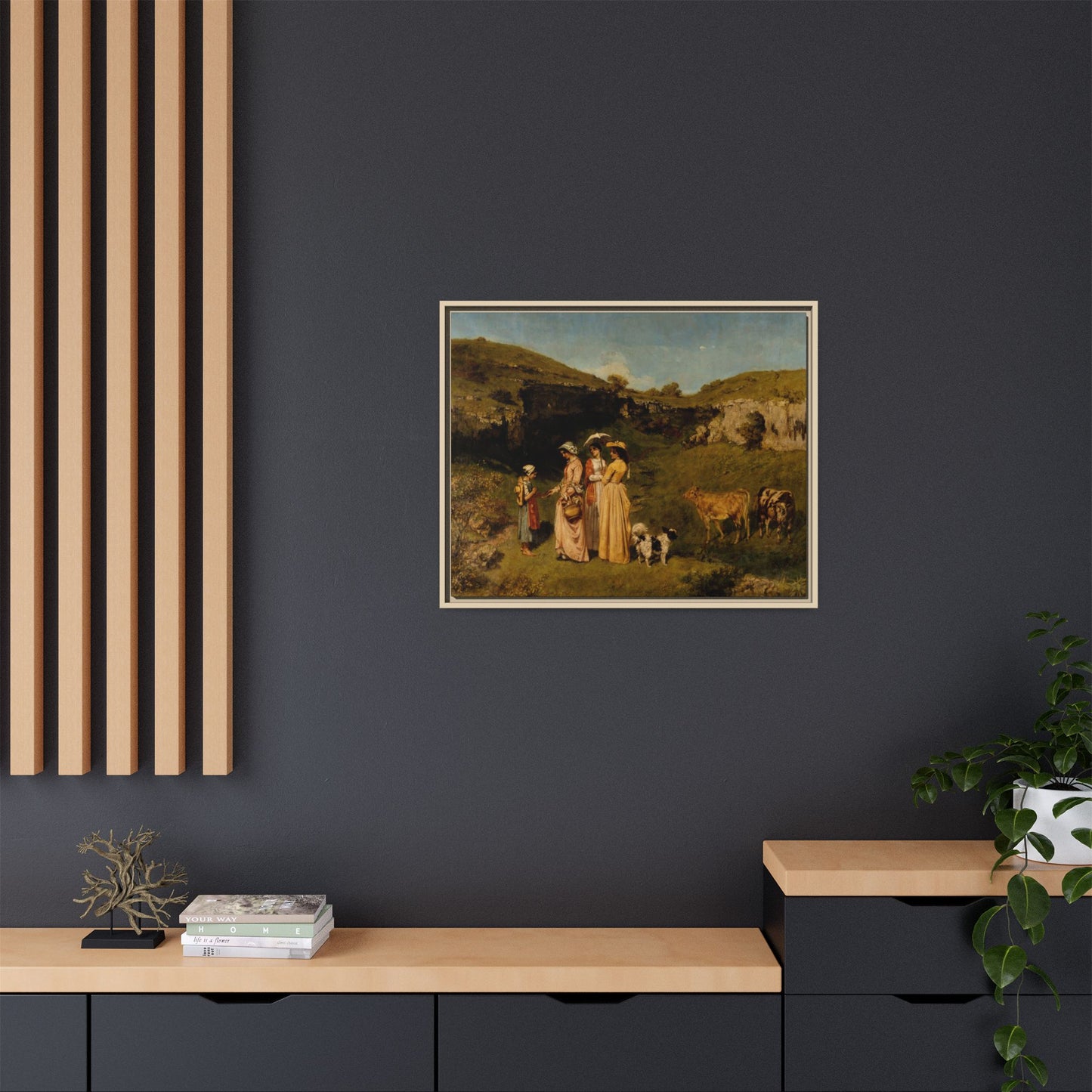 Courbet, Gustave - Young Ladies of the Village (1851) - Matte Canvas, Framed