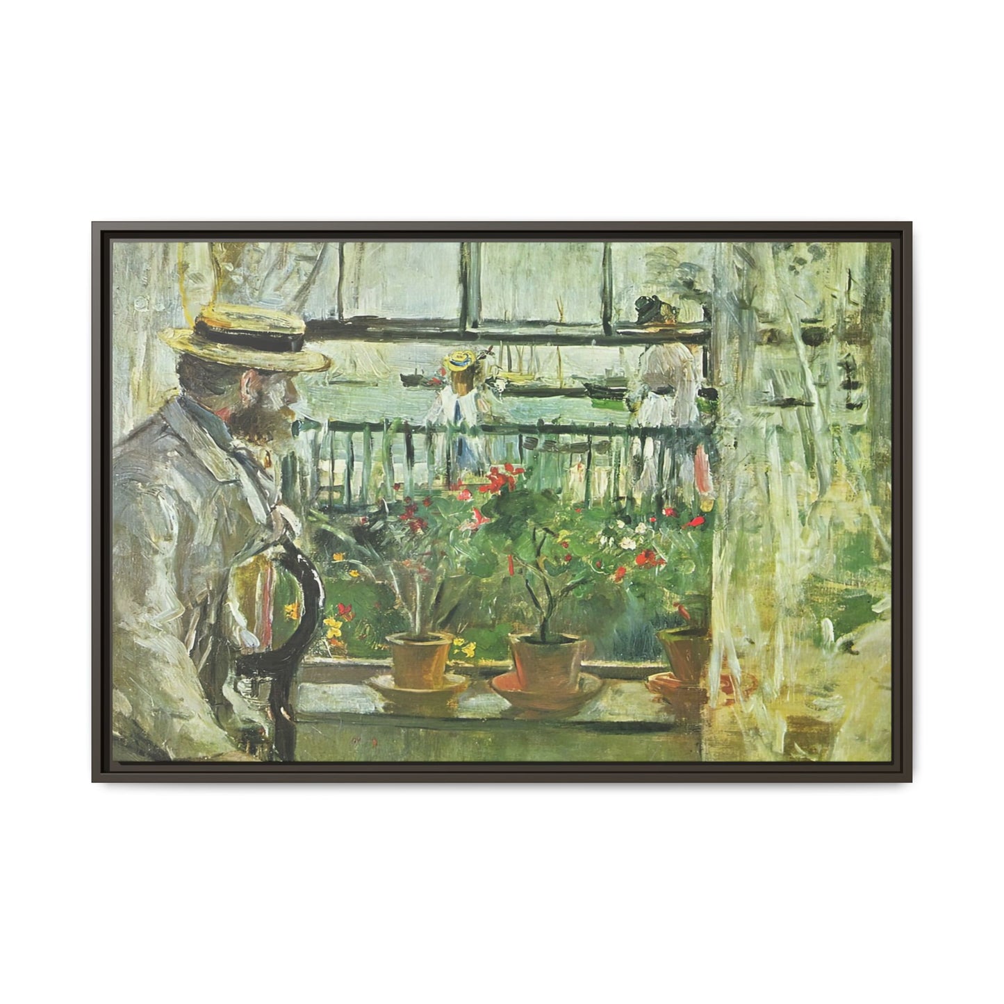 Morisot, Berthe - Eugene Manet on the Isle of Wight (1875) - Matte Canvas, Framed