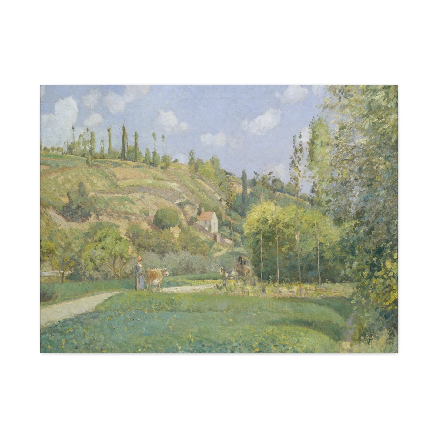 Pissarro, Camille - A Cowherd at Valhermeil, Auvers-sur-Oise (1874) - Canvas Block, unframed