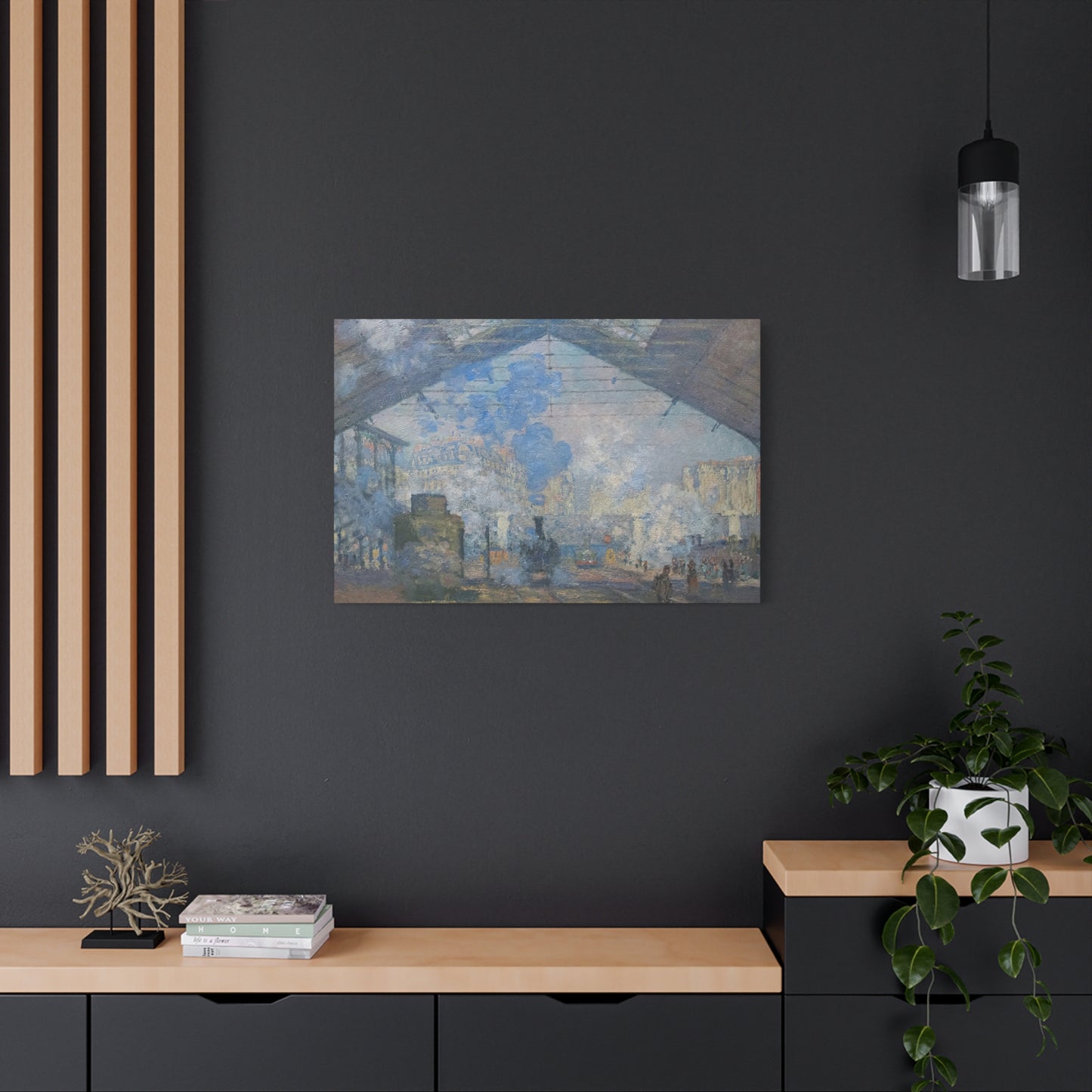 Monet, Claude - Le Gare Saint-Lazare (1877) - Canvas Block, unframed