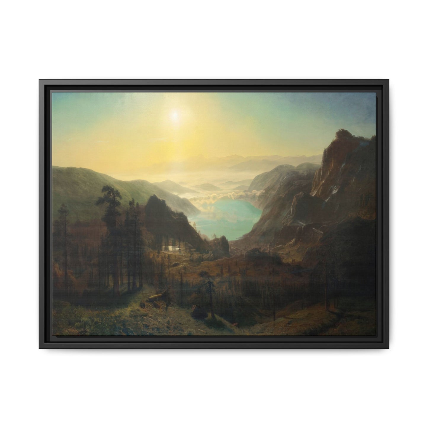 Bierstadt, Albert - Donner Lake from the Summit (1873) - Matte Canvas, Framed