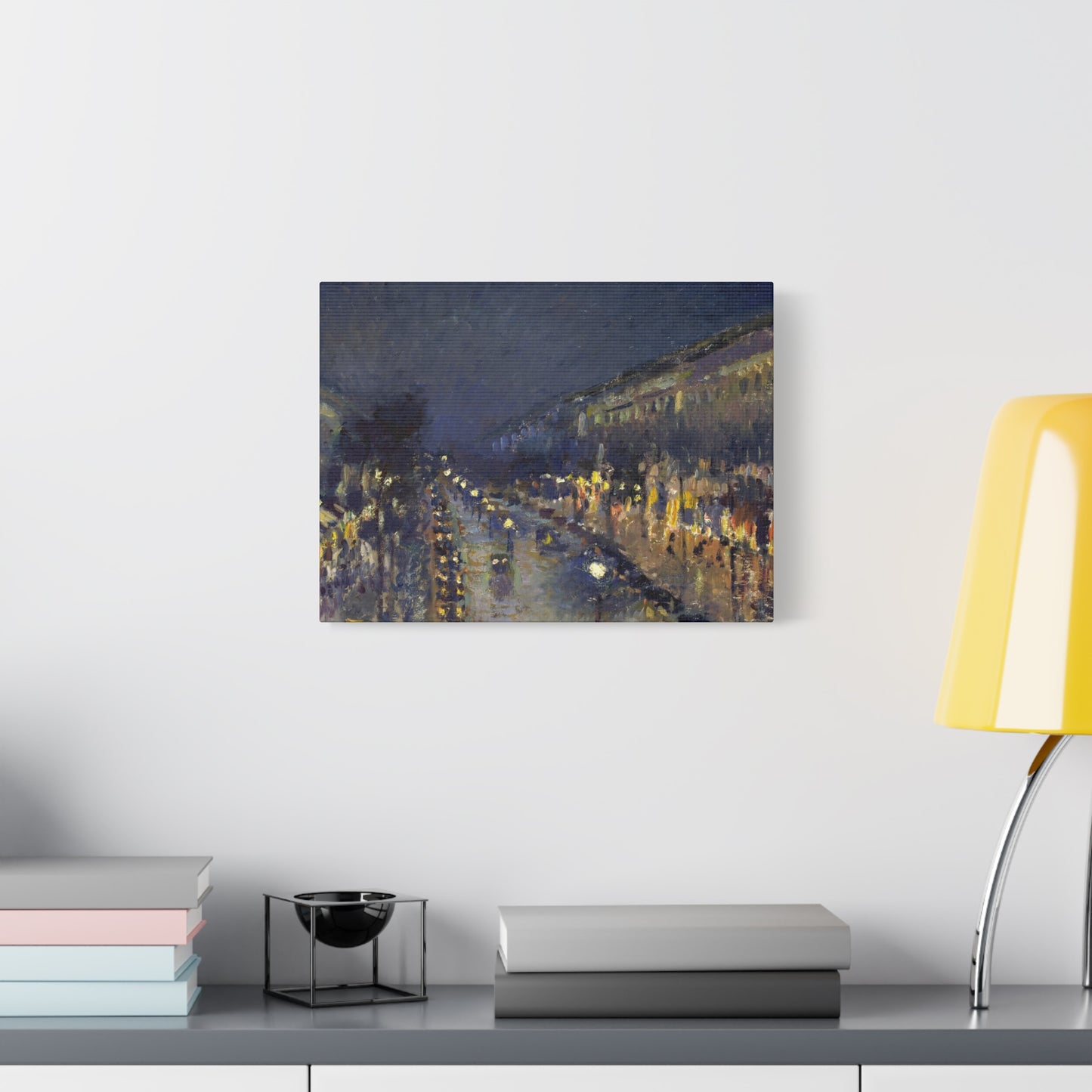 Pissarro, Camille - The Boulevard Montmartre At Night (1897) - Canvas Block, unframed