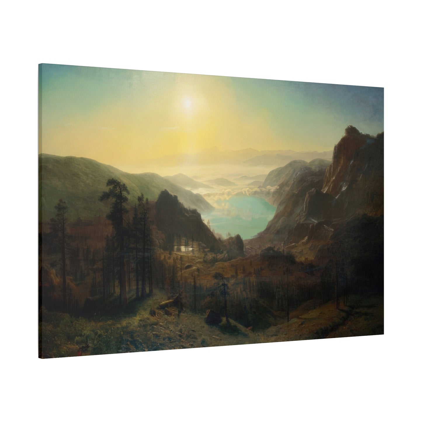 Bierstadt, Albert - Donner Lake from the Summit (1873) - Canvas Block, unframed