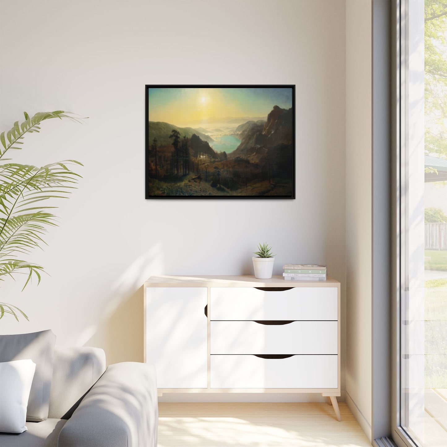 Bierstadt, Albert - Donner Lake from the Summit (1873) - Matte Canvas, Framed