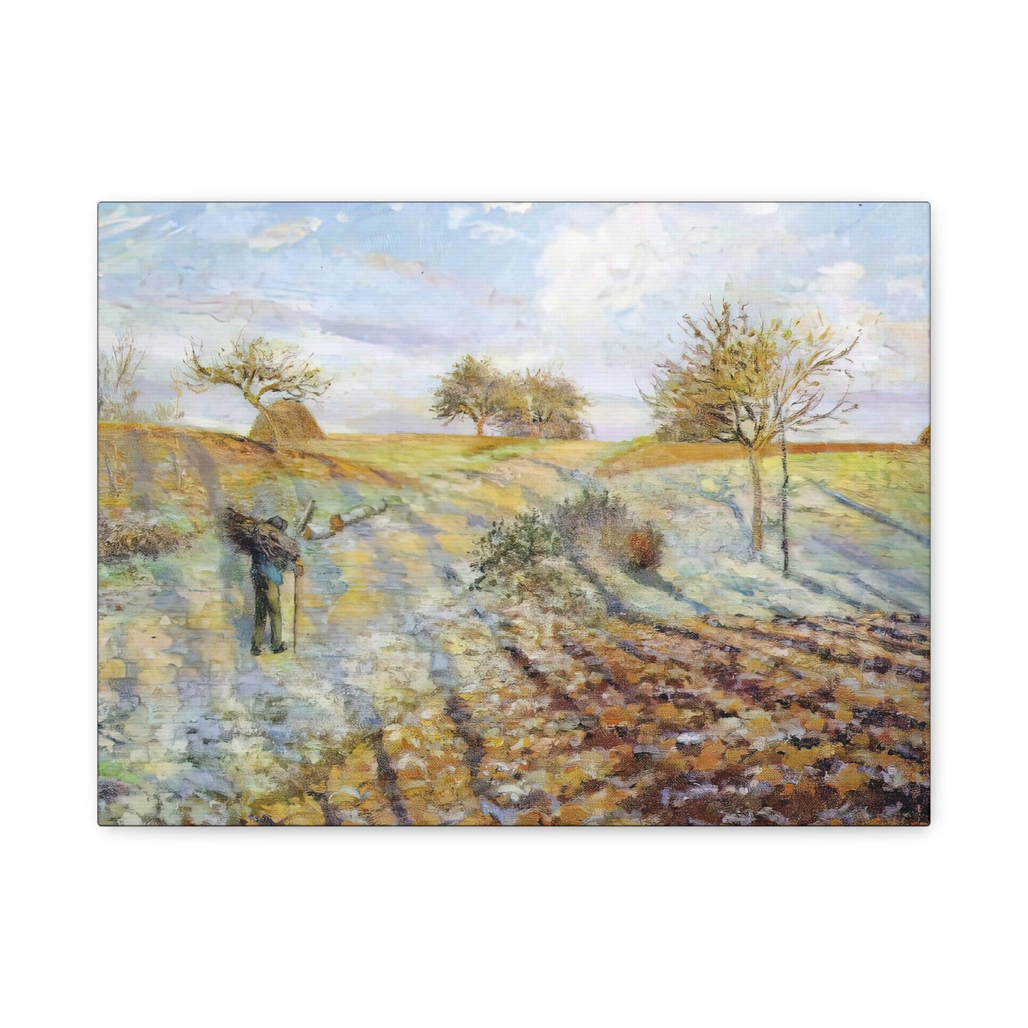 Pissarro, Camille - Hoarfrost (1873) - Canvas Block, unframed