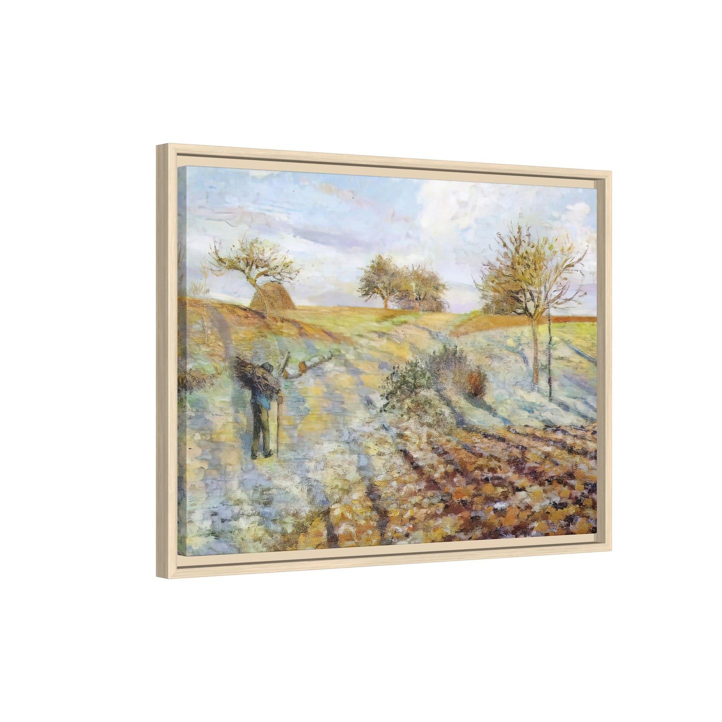 Pissarro, Camille - Hoarfrost (1873) - Matte Canvas, Framed
