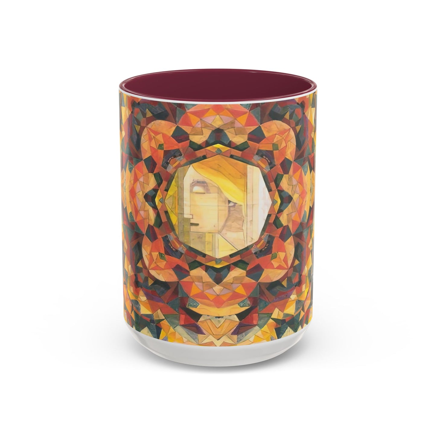 Filiger, Charles - Woman’s Head with Closed Eyes (1893) - Colorful Accent Mugs