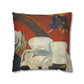 Gauguin, Paul - Vision of the Sermon (Jacob Wrestling with the Angel) (1888) - Suede Square Pillowcase