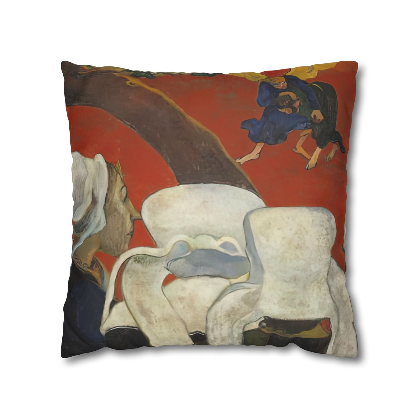 Gauguin, Paul - Vision of the Sermon (Jacob Wrestling with the Angel) (1888) - Suede Square Pillowcase