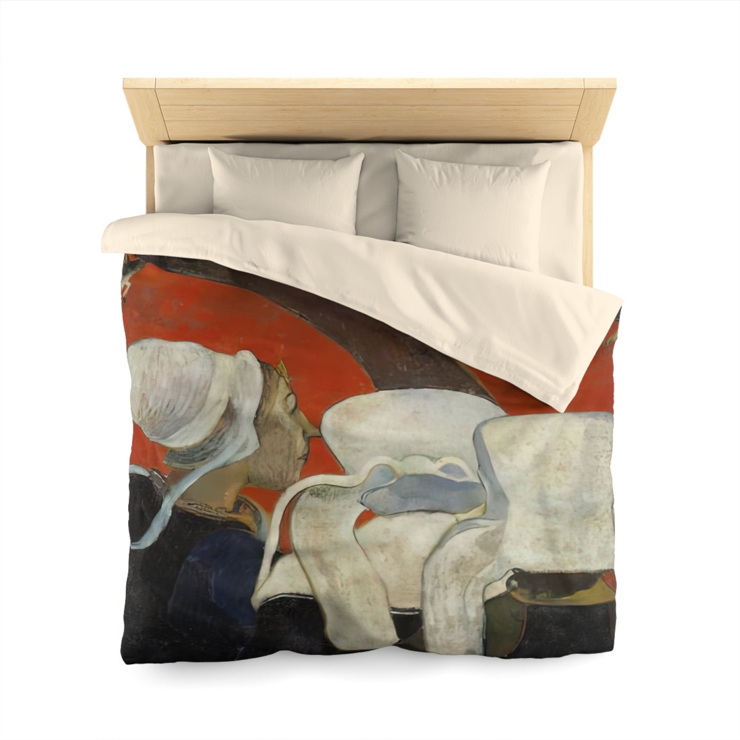 Gauguin, Paul - Vision of the Sermon (Jacob Wrestling with the Angel) (1888) - Microfiber Duvet Cover