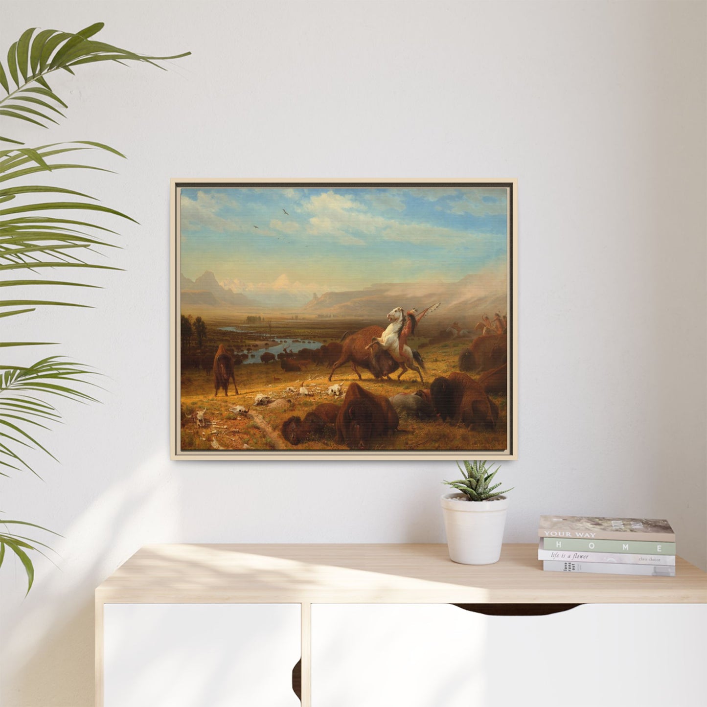Bierstadt, Albert - The Last of the Buffalo  (1888) - Matte Canvas, Framed