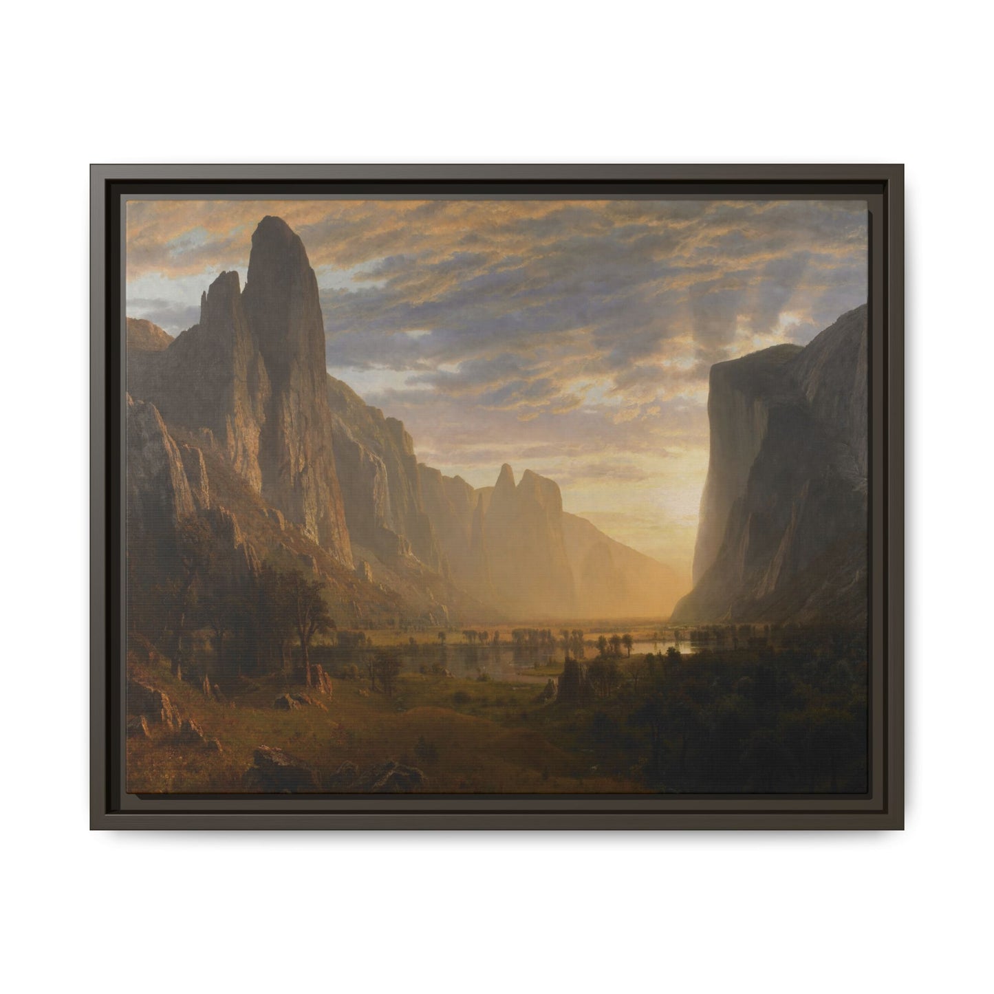 Bierstadt, Albert - Looking Down Yosemite Valley (1865) - Matte Canvas, Framed