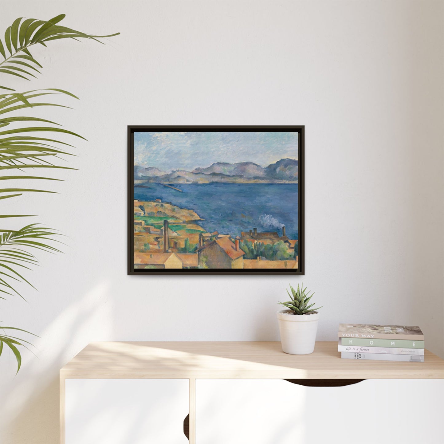 Cézanne, Paul - The Bay of Marseille, Seen from L'Estaque (1885) - Matte Canvas, Framed