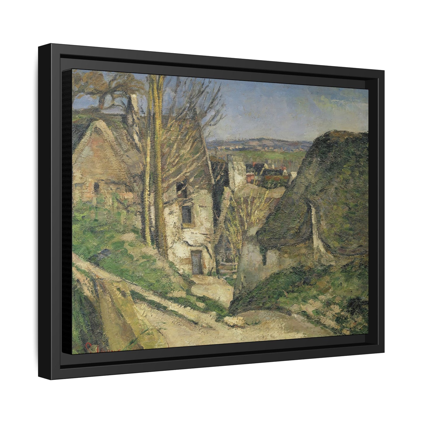Cézanne, Paul - The House of the Hanged Man, Auvers-sur-Oise (1874) - Matte Canvas, Framed