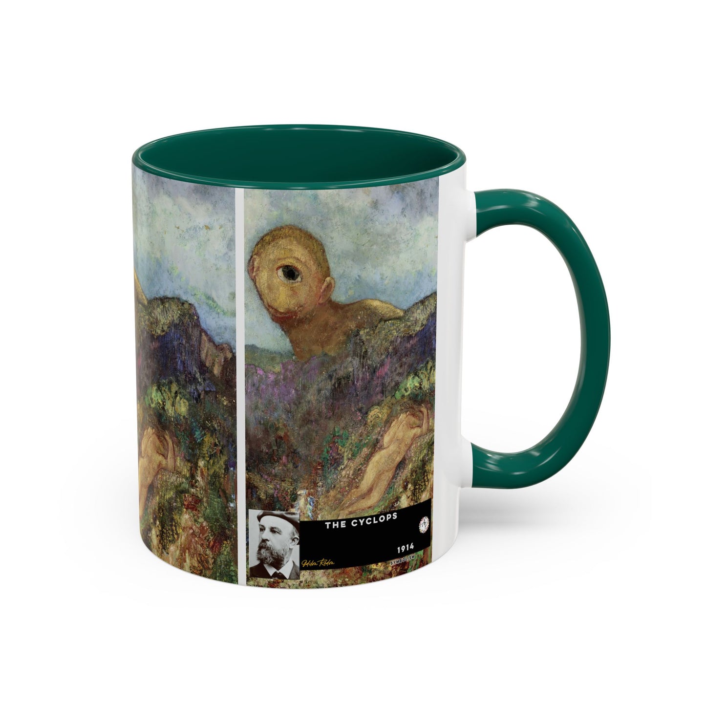 Redon, Odilon - The Cyclops (1914) - Colorful Accent Mugs