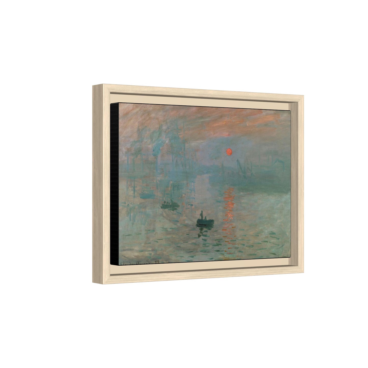 Monet, Claude - Impression, Sunrise (1872) - Matte Canvas, Framed