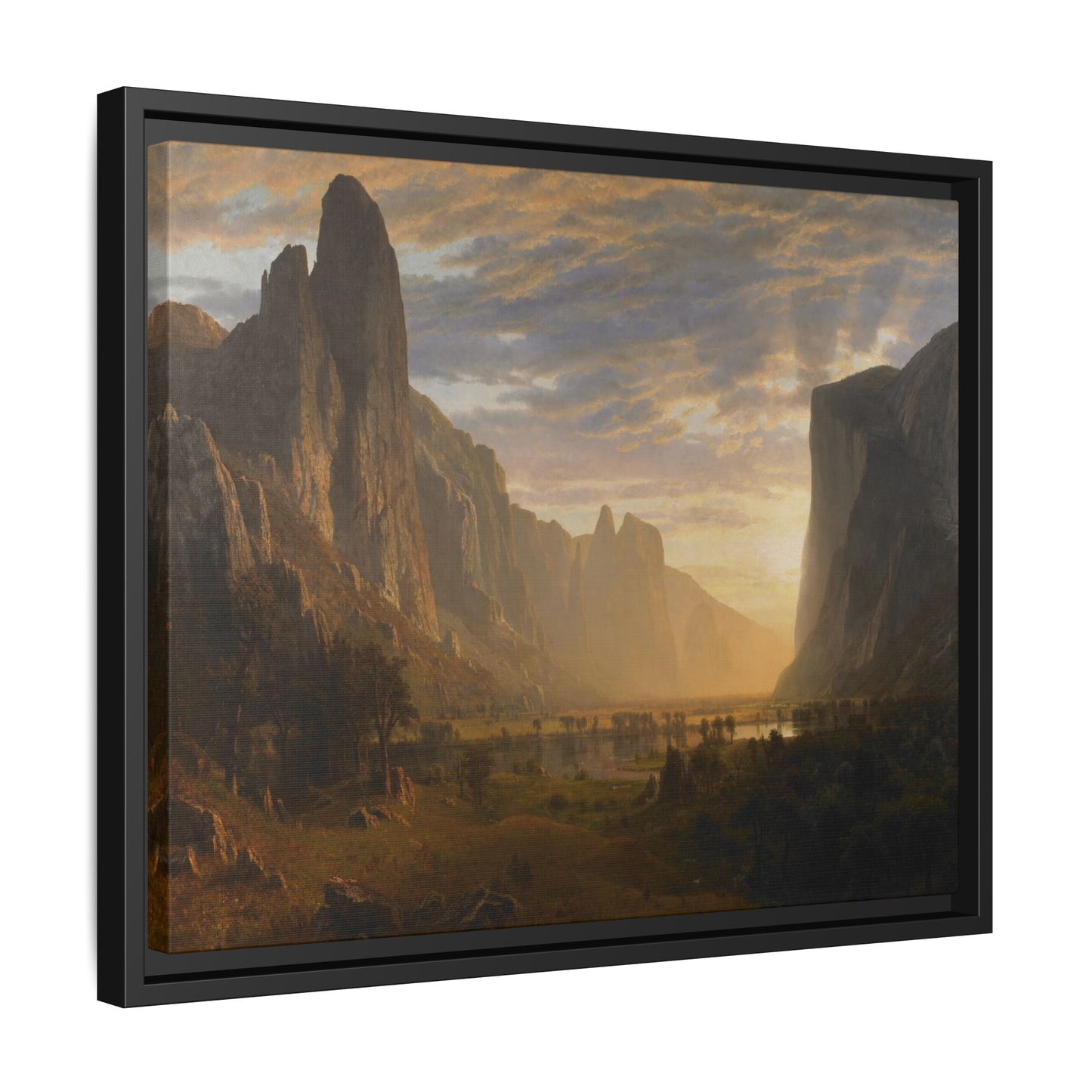 Bierstadt, Albert - Looking Down Yosemite Valley (1865) - Matte Canvas, Framed