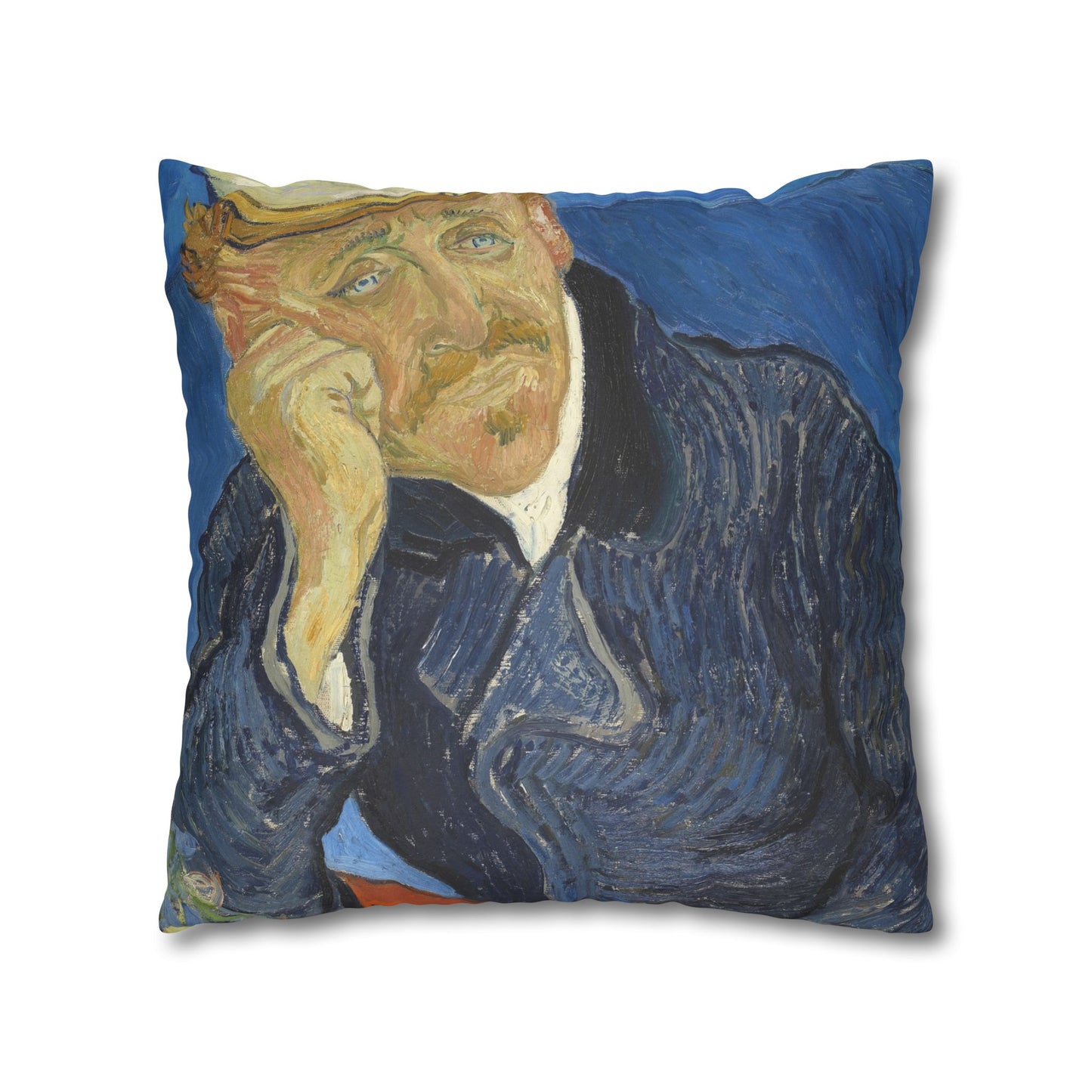 Van Gogh, Vincent - Portrait of Dr. Paul Gachet (1890) - Suede Square Pillowcase
