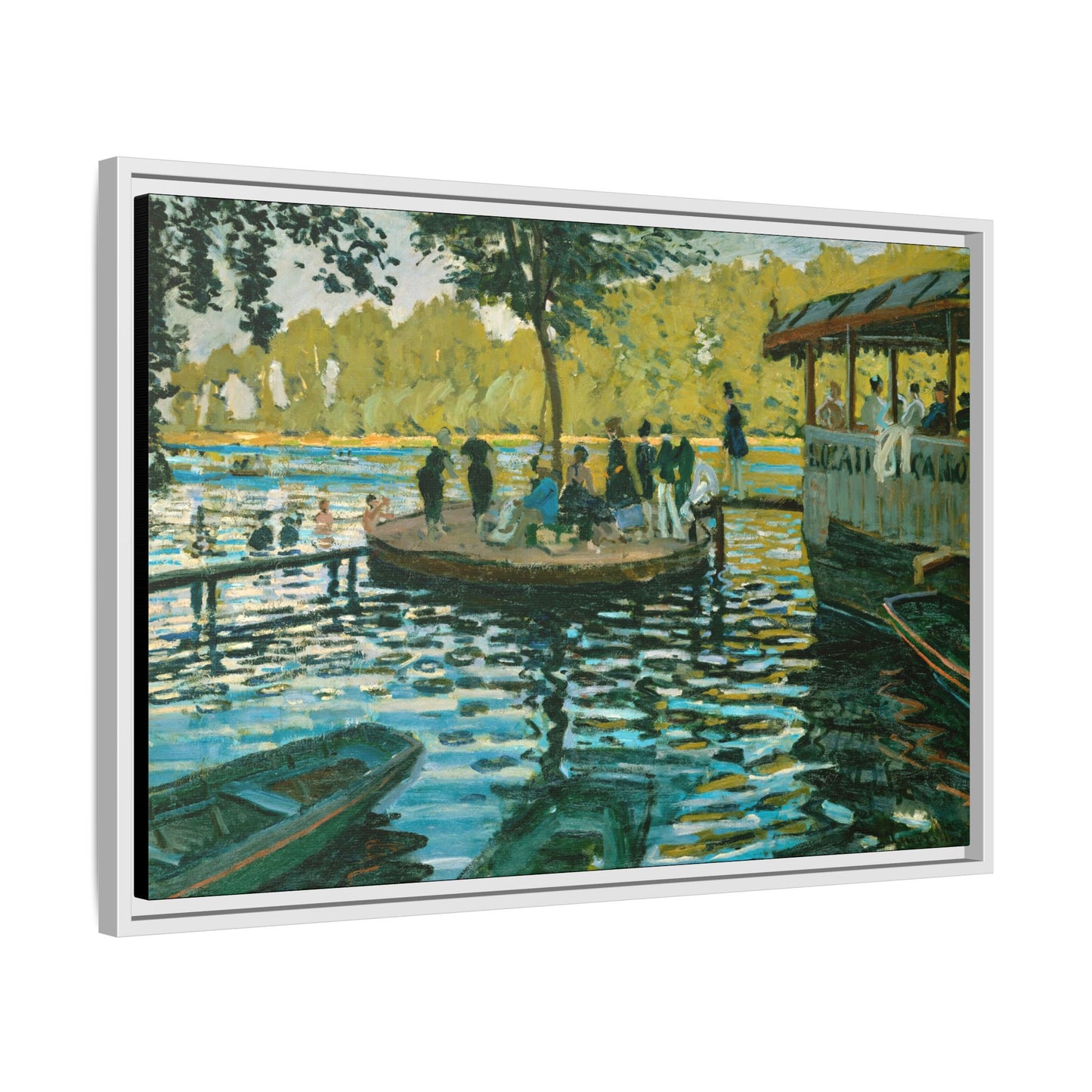 Monet, Claude - La Grenouillere (1869) - Matte Canvas, Framed