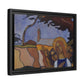 Filiger, Charles - Virgin and Two Angels (1895) - Matte Canvas, Framed