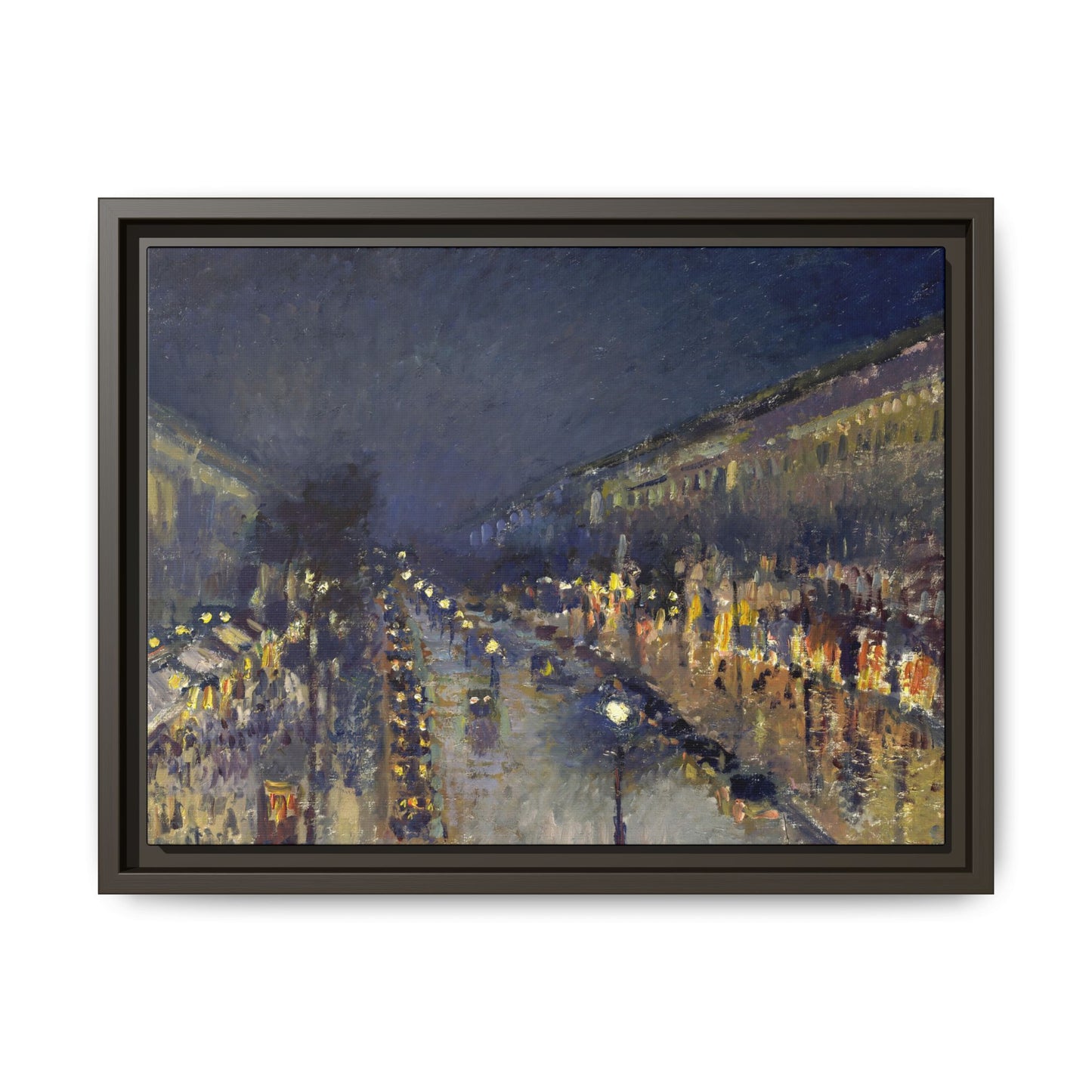 Pissarro, Camille - The Boulevard Montmartre At Night (1897) - Matte Canvas, Framed