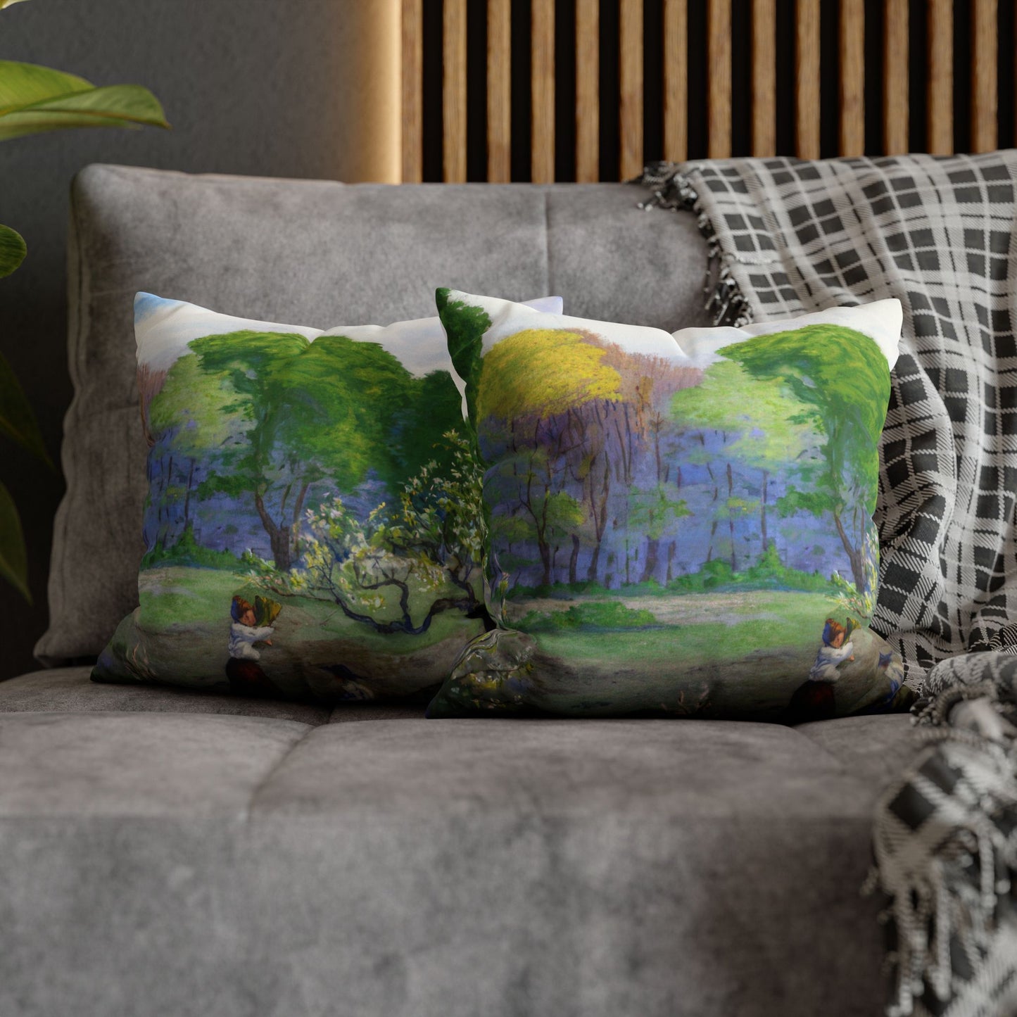 Ranson, Paul - Picking Flowers (1890) - Suede Square Pillowcase