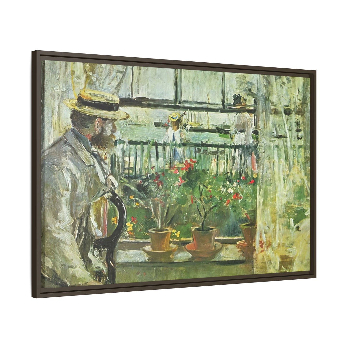Morisot, Berthe - Eugene Manet on the Isle of Wight (1875) - Matte Canvas, Framed