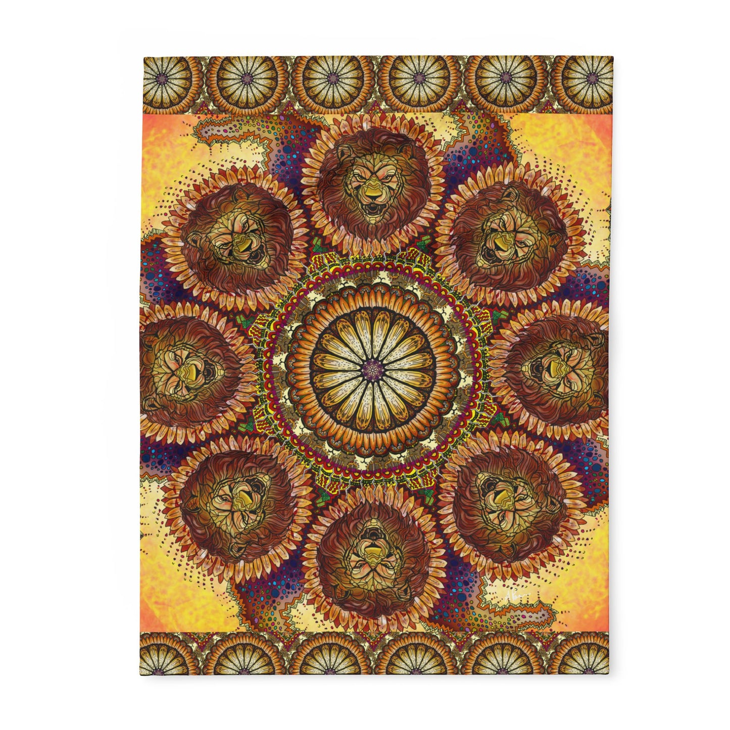 Lion Summer Mandala - Arctic Fleece Blanket