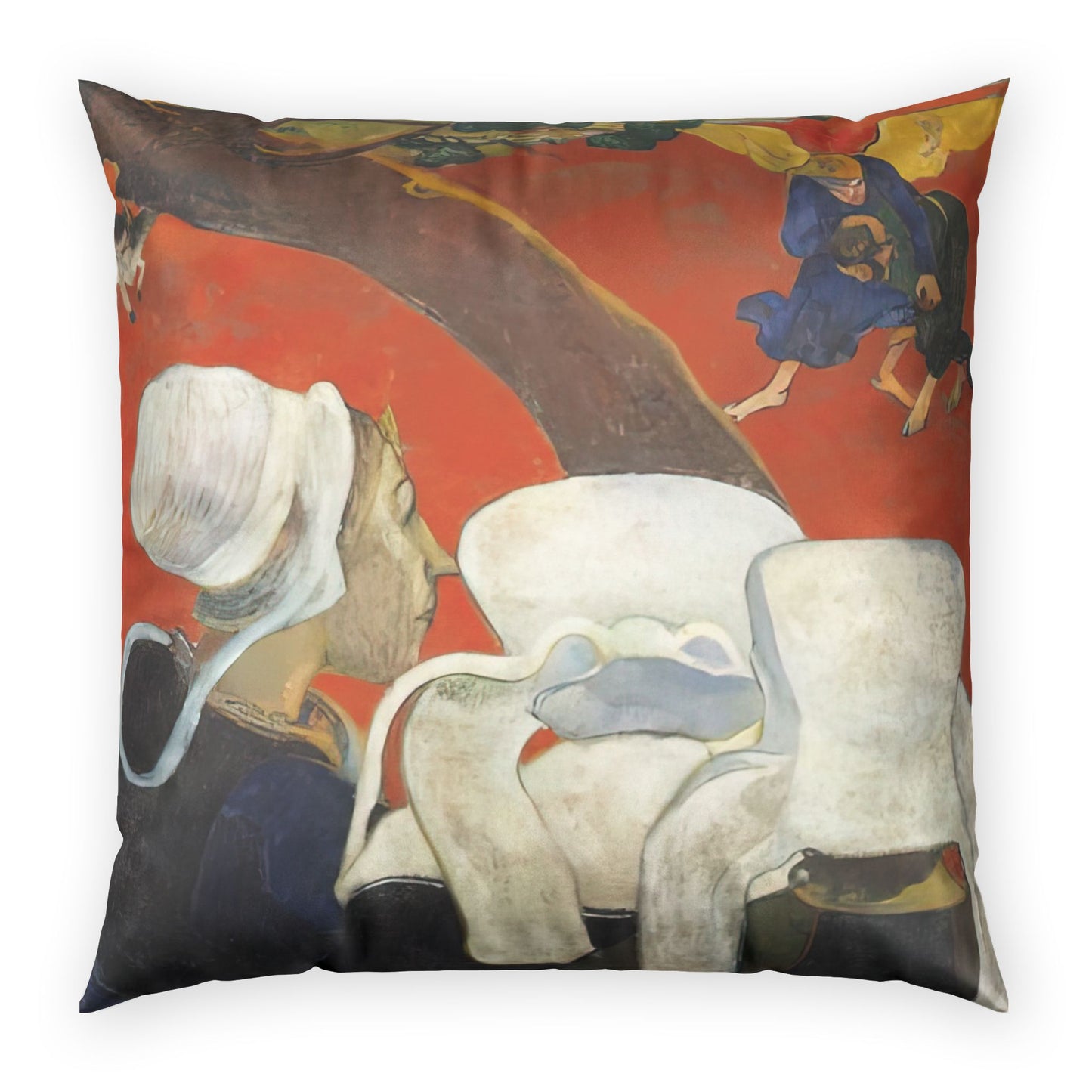 Gauguin, Paul - Vision of the Sermon (Jacob Wrestling with the Angel) (1888) - Poly Velvet Pillow