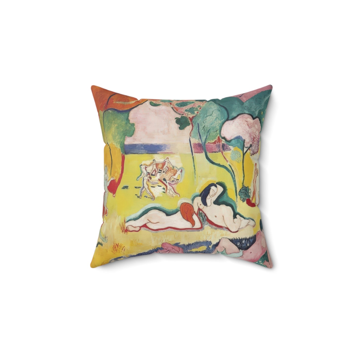 Matisse, Henri - The Joy of Life (1905) - Suede Square Pillow